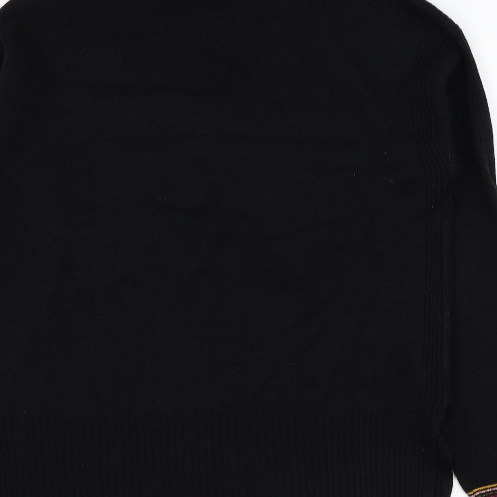 NEXT Womens Black Mock Neck Polyester Pullover Jumper Size XS - Star