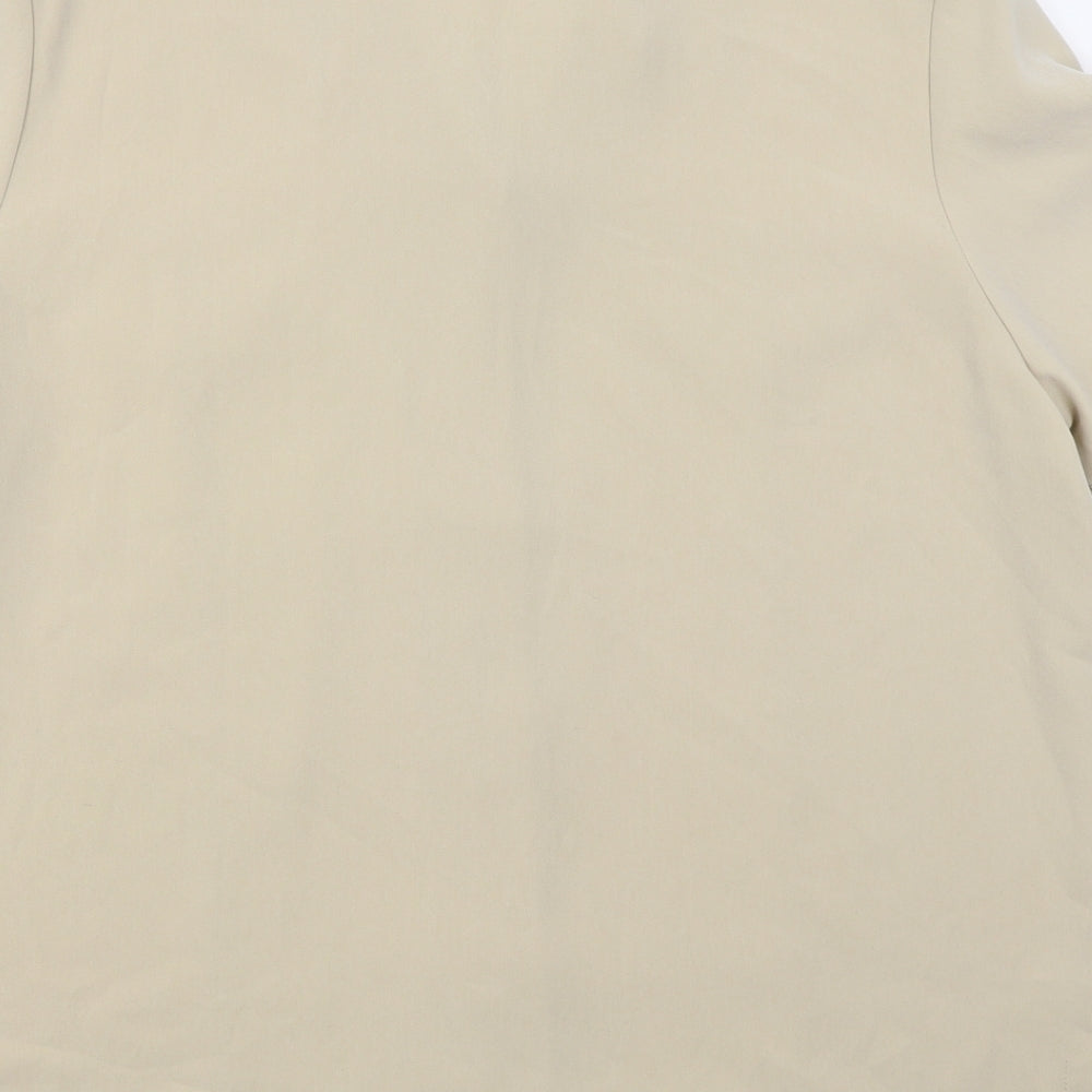 Damart Womens Beige Polyester Basic Button-Up Size L Collared