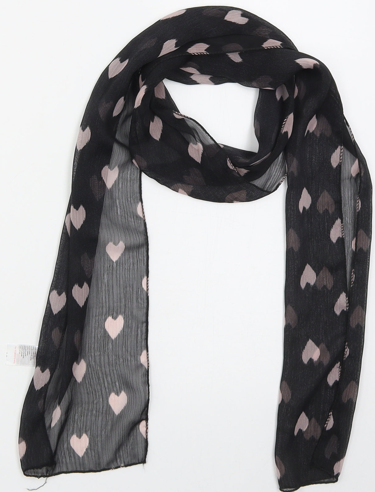 New Look Womens Black Polyester Scarf - Hearts