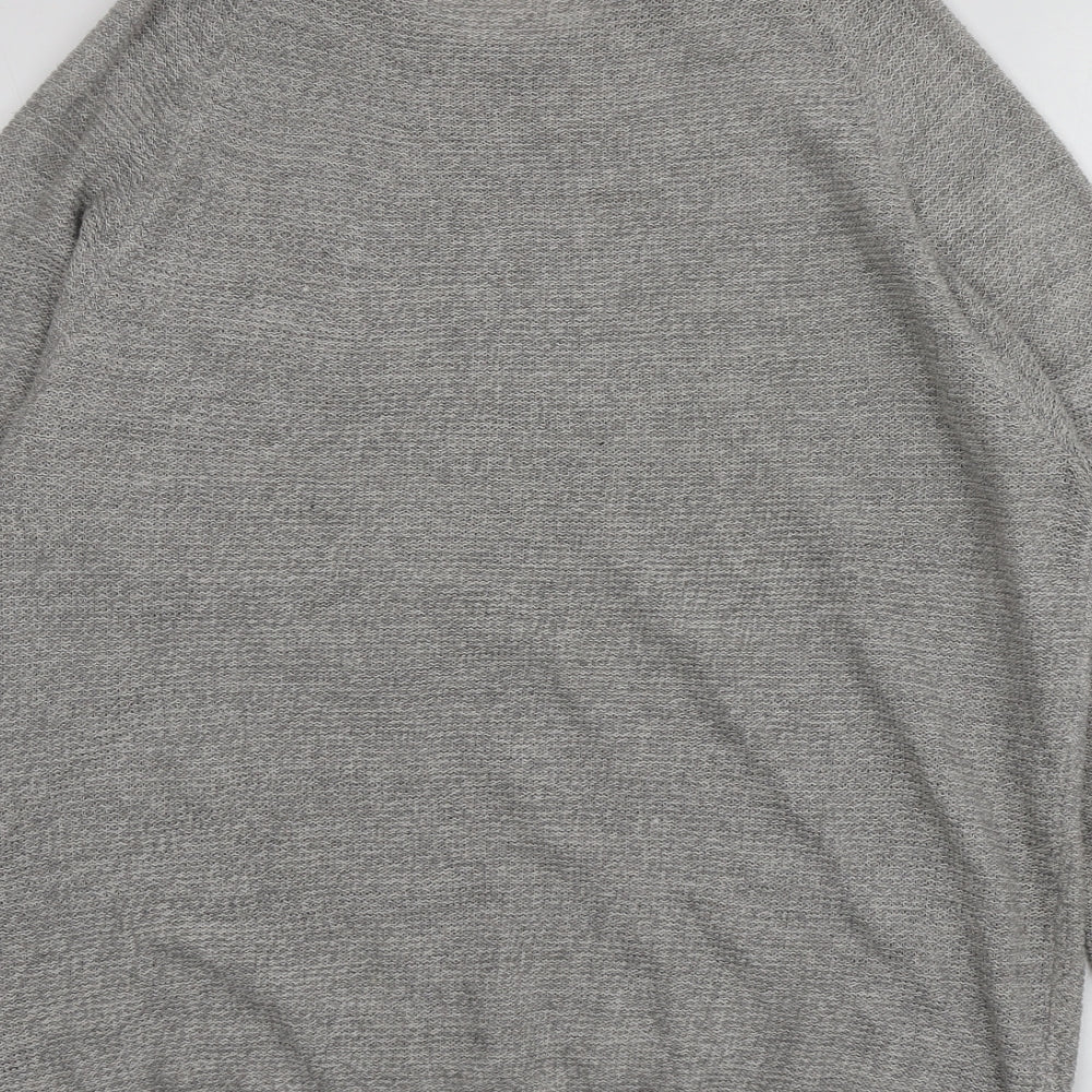 Pepeco Mens Grey Round Neck Acrylic Pullover Jumper Size XL