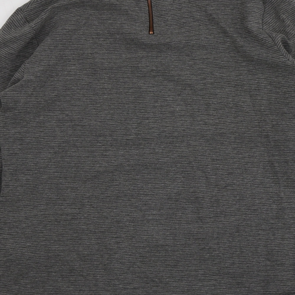 Savannah Miller Womens Grey High Neck Polyester Pullover Jumper Size 16