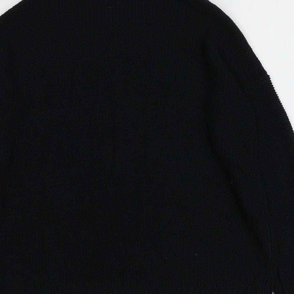 New Look Womens Black Round Neck Acrylic Pullover Jumper Size S