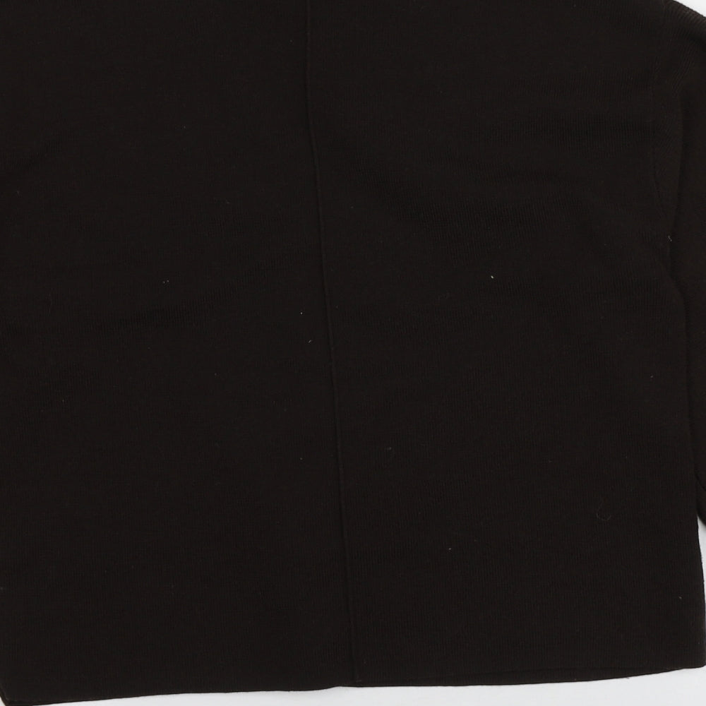 H&M Womens Brown V-Neck Polyester Pullover Jumper Size XS