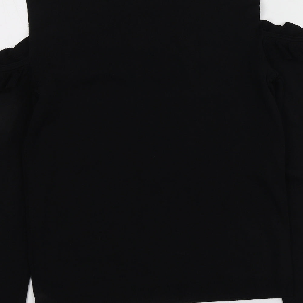 Coast Womens Black High Neck Viscose Pullover Jumper Size L