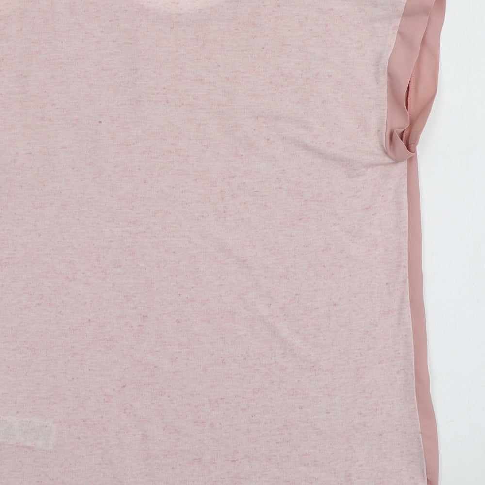New Look Womens Pink Polyester Basic T-Shirt Size 6 Round Neck