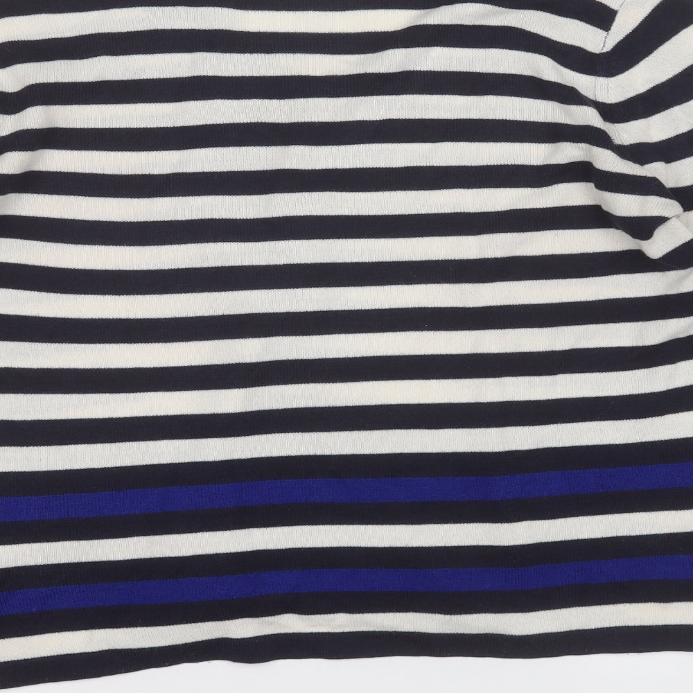 Marks & Spencer Womens Multicoloured V-Neck Striped Acrylic Pullover Jumper Size 14