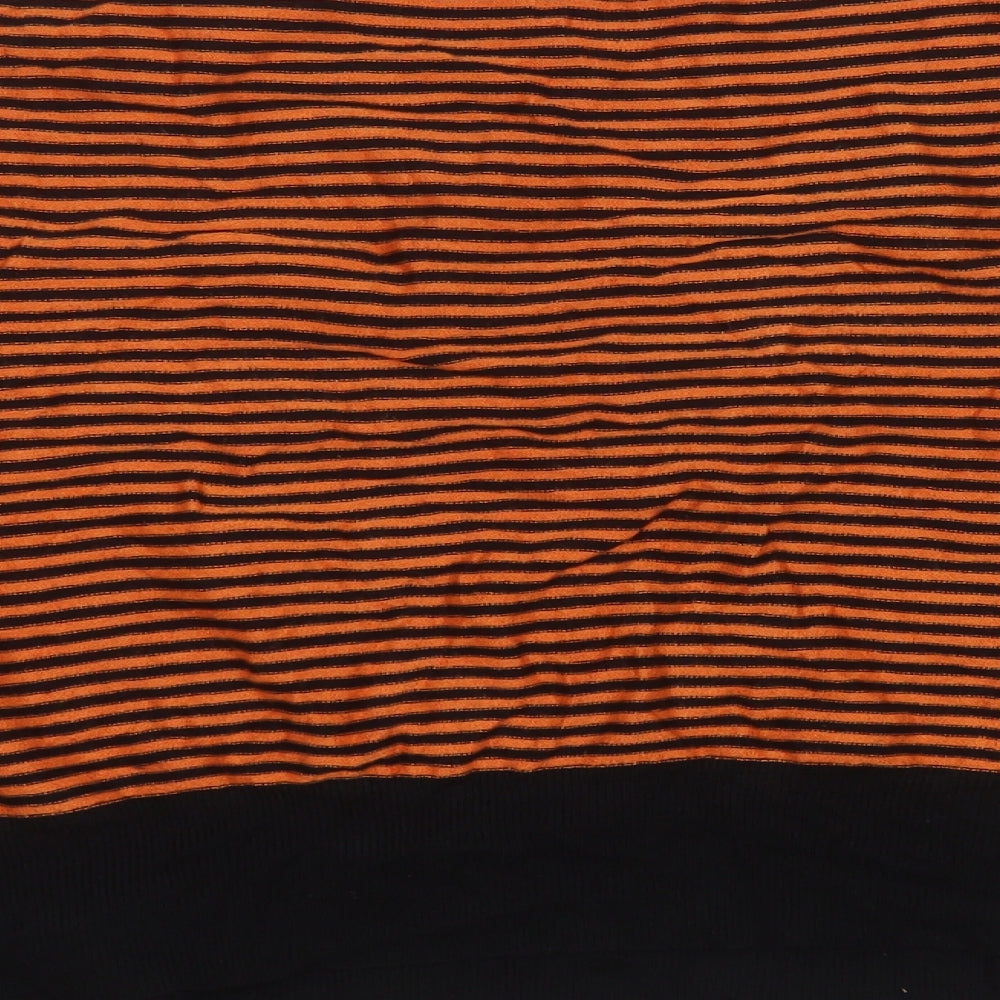 Nicole Womens Black Round Neck Striped Viscose Pullover Jumper Size M