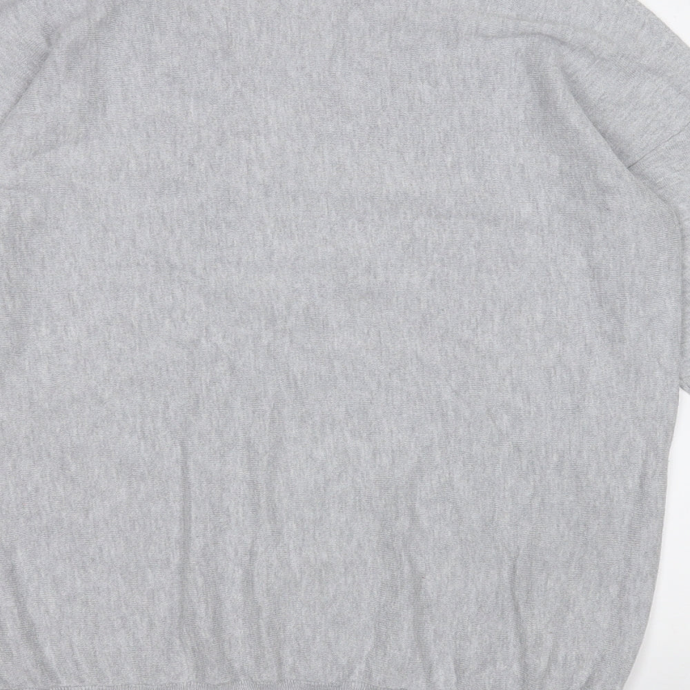 Peacocks Womens Grey V-Neck Cotton Pullover Jumper Size 14