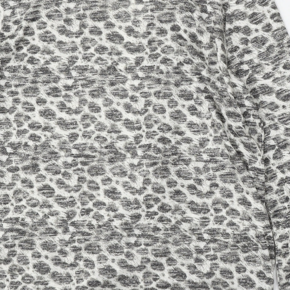 Atmosphere Womens Multicoloured V-Neck Animal Print Polyester Cardigan Jumper Size 10