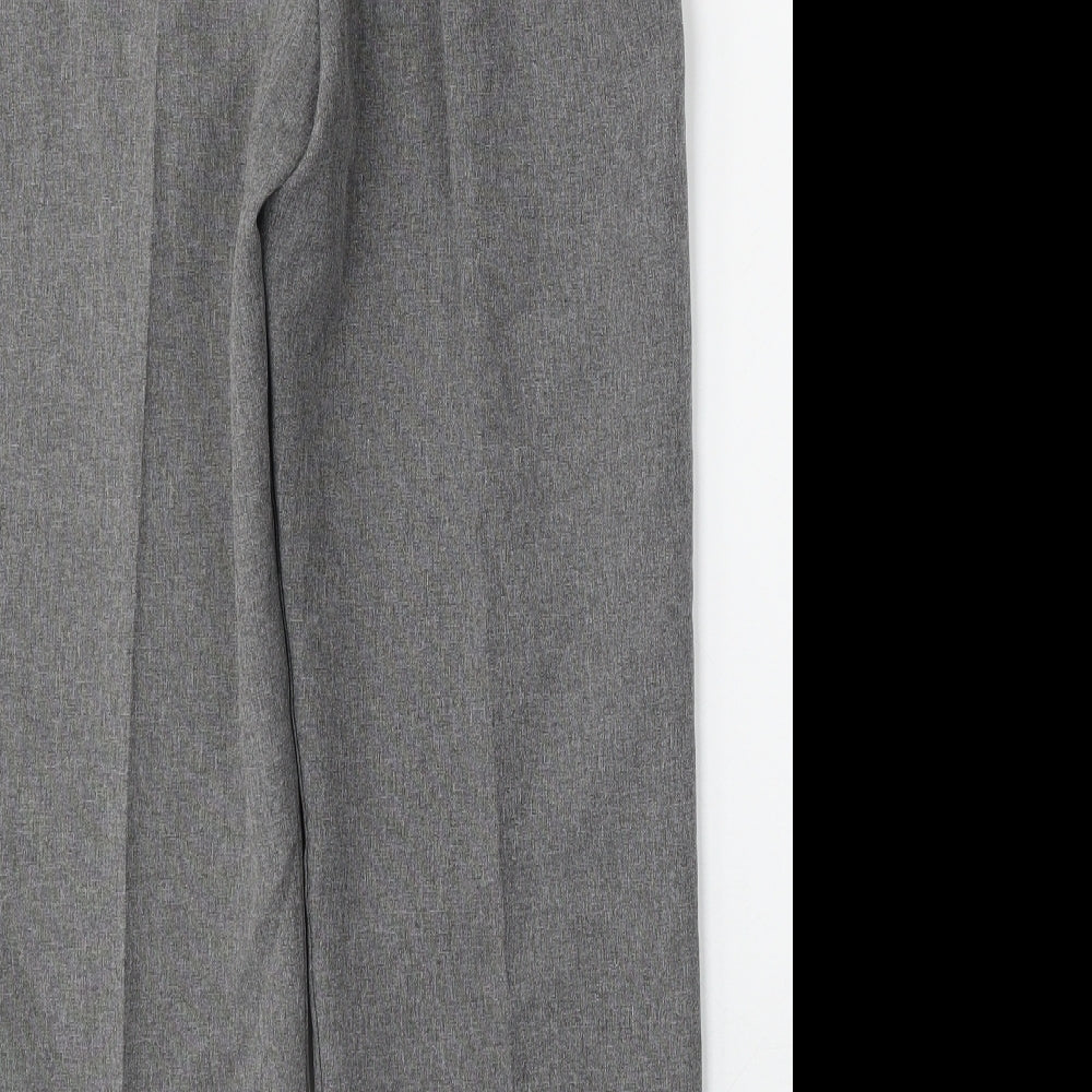 Mia Moda Womens Grey Polyester Trousers Size 10 L24 in Regular