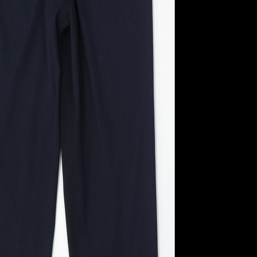 Brandtex Womens Blue Polyester Trousers Size 32 L28 in Regular
