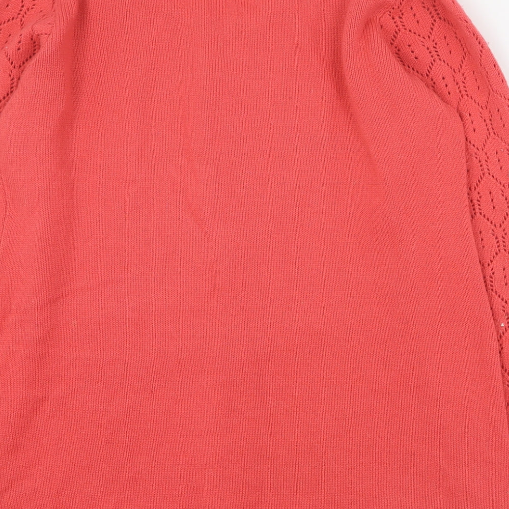 Wardrobe Womens Pink Round Neck Acrylic Cardigan Jumper Size 12