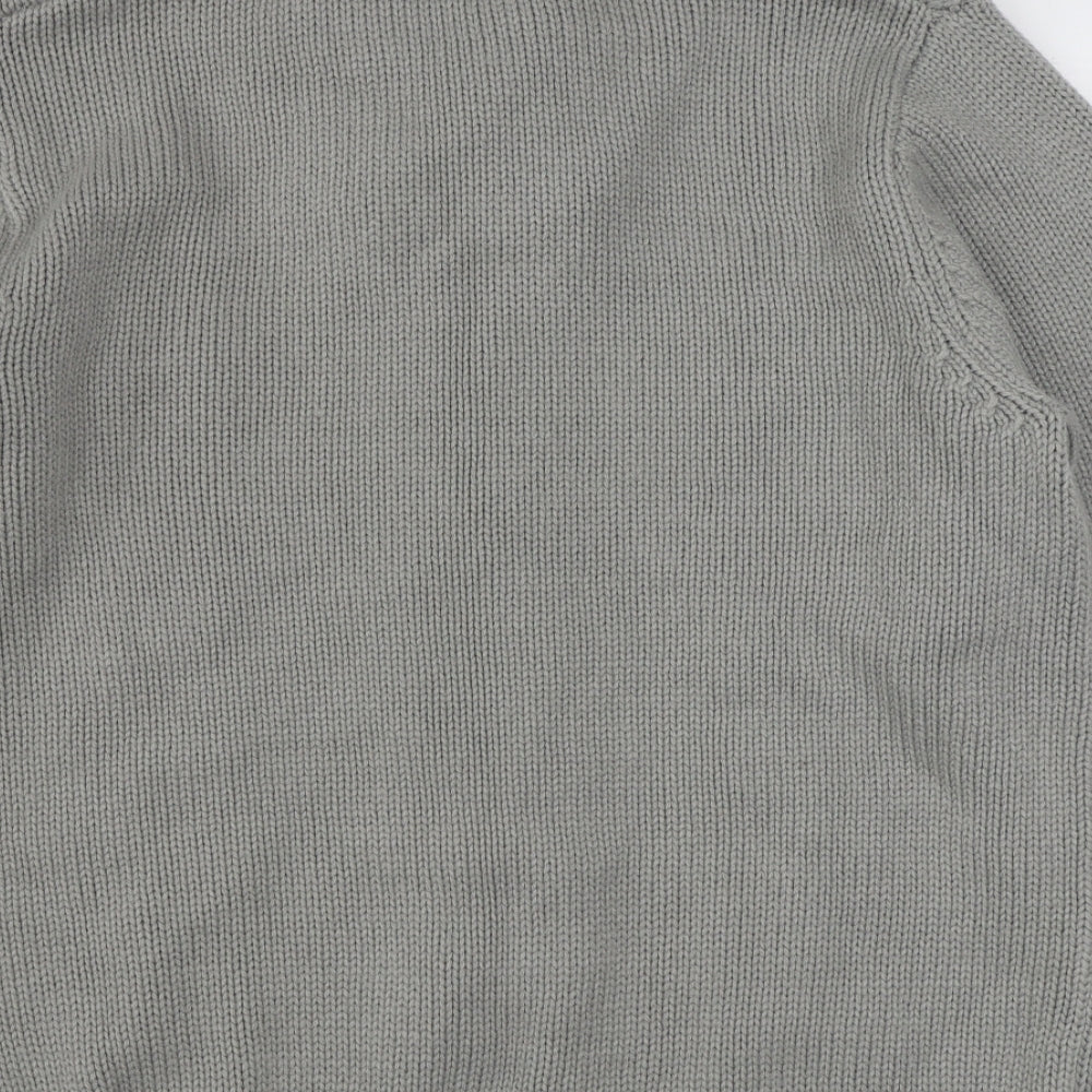 Marks and Spencer Mens Grey V-Neck Acrylic Pullover Jumper Size L