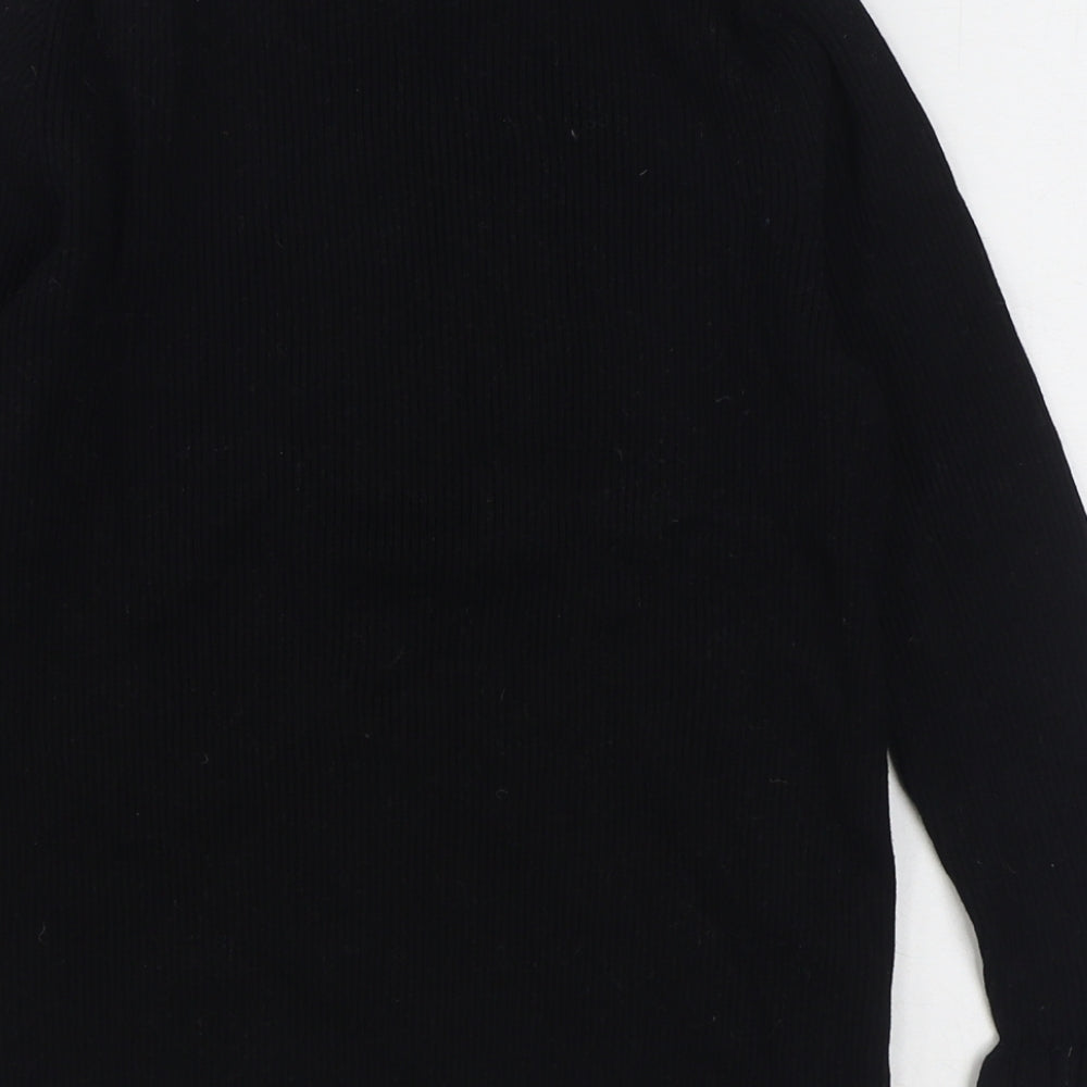 Red Herring Womens Black Round Neck Viscose Pullover Jumper Size 14