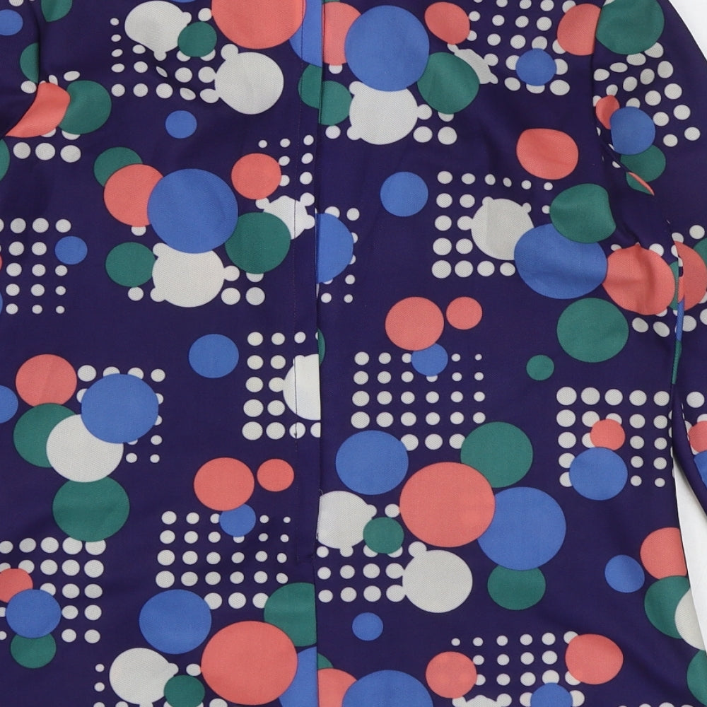 Dabra Wear Womens Multicoloured Polka Dot Nylon Basic Blouse Size 10 Henley