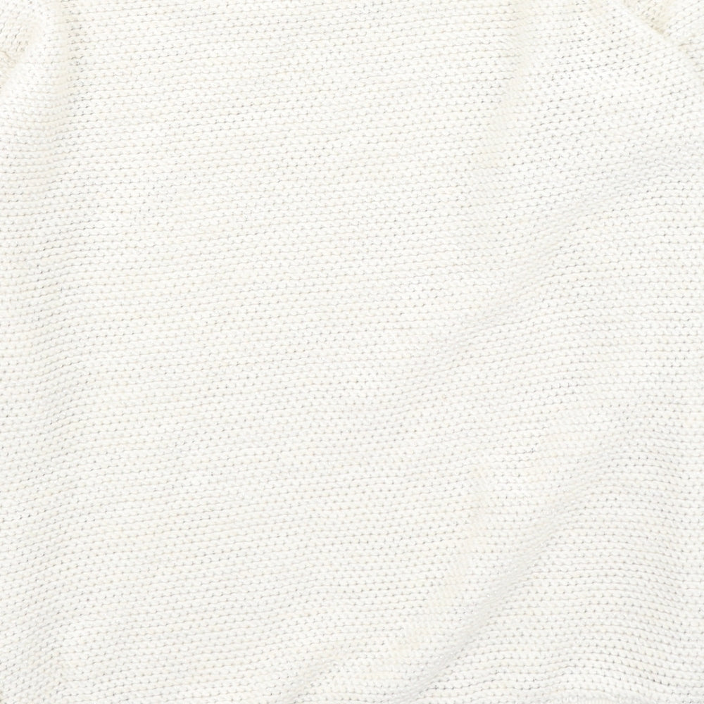 Dorothy Perkins Womens Ivory Round Neck Cotton Pullover Jumper Size 12