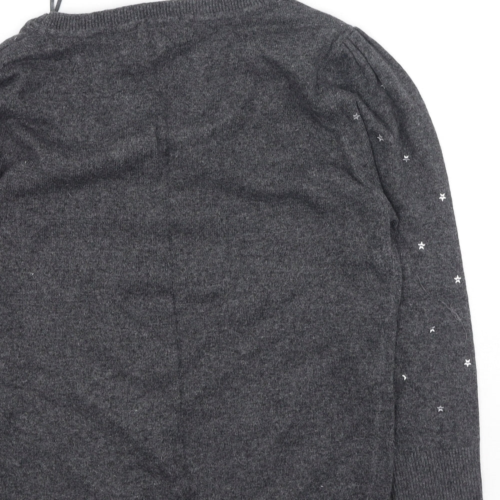 Monsoon Womens Grey Cotton Pullover Sweatshirt Size M