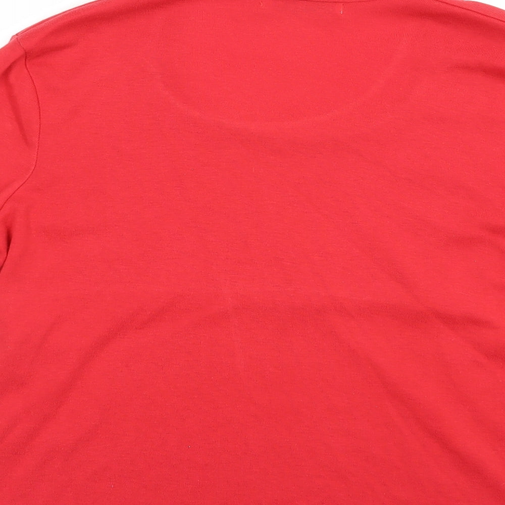 Emreco Womens Red Polyester Basic T-Shirt Size 18 Scoop Neck