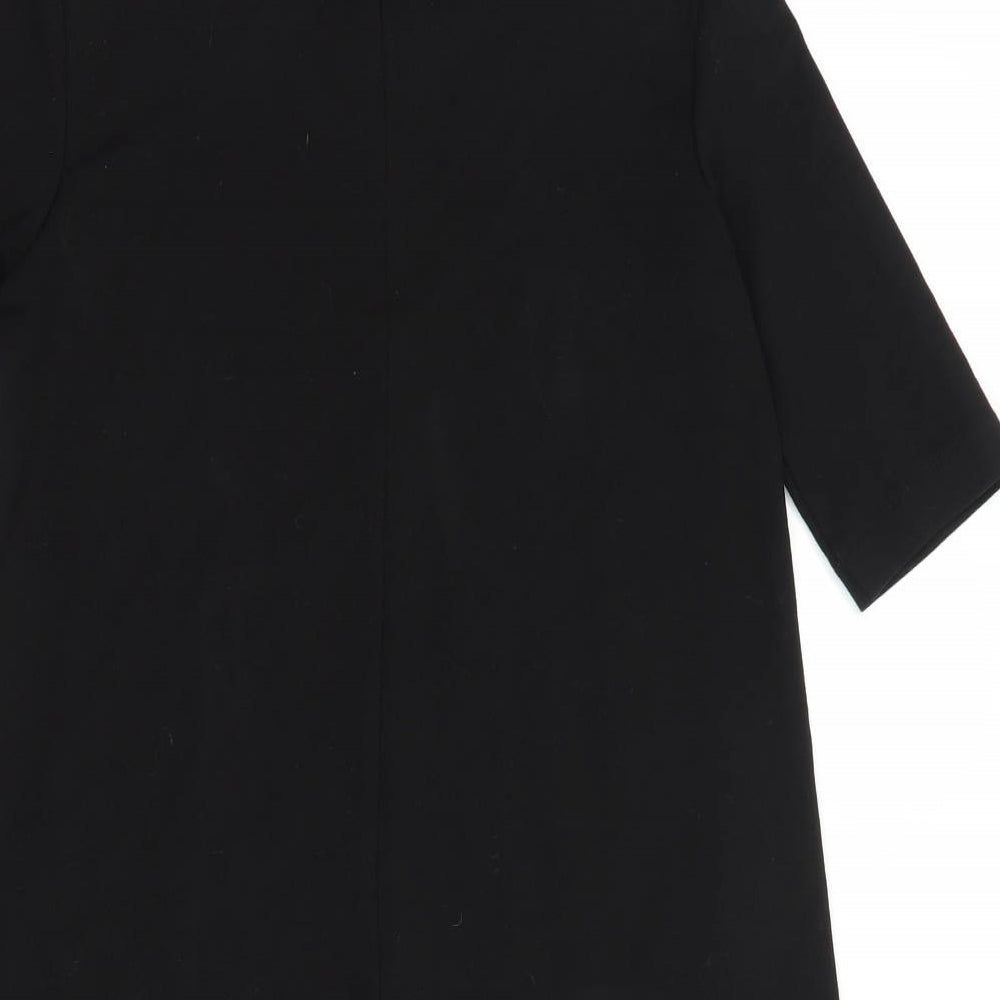 H&M Womens Black Viscose Shift Size XS Round Neck Zip