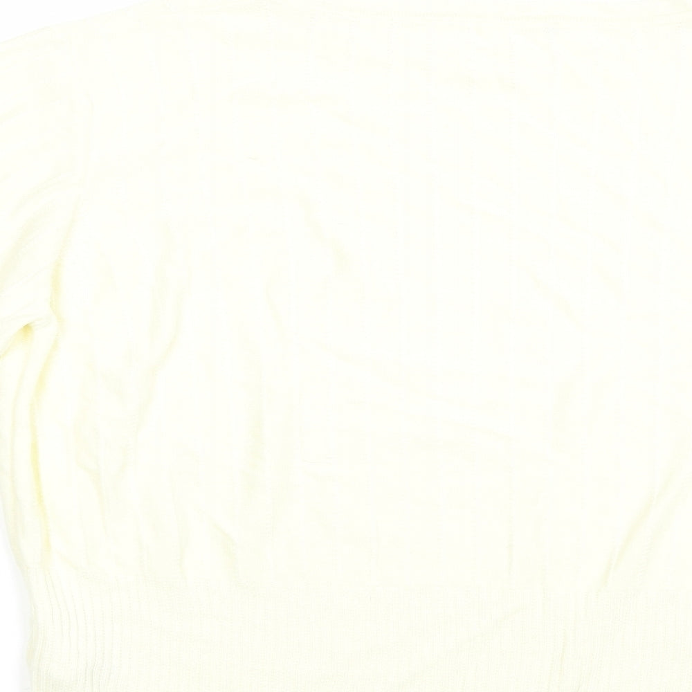 Marks and Spencer Womens Ivory Crew Neck Viscose Pullover Jumper Size 14