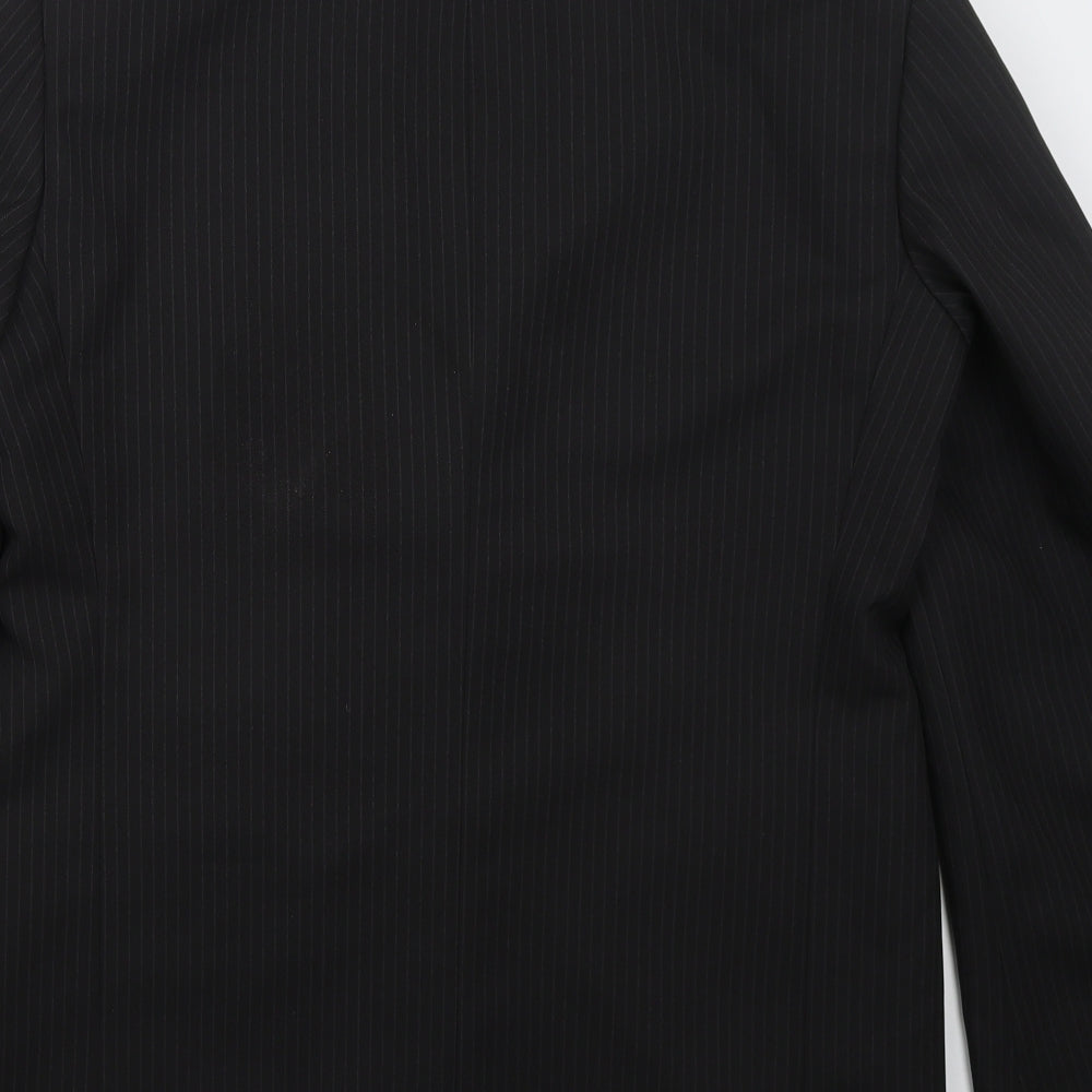 Taylor & Wright Mens Black Striped Polyester Jacket Suit Jacket Size 38
