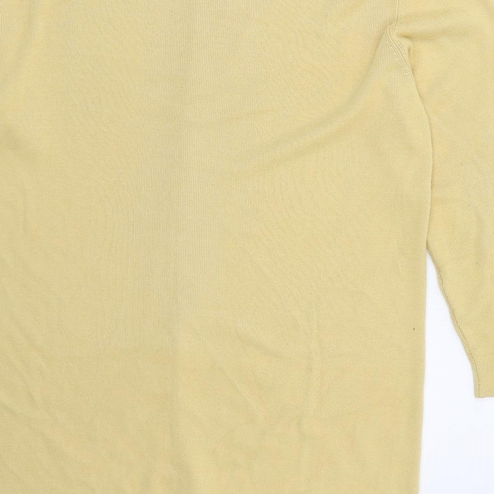 Kaleidoscope Womens Beige Crew Neck Viscose Cardigan Jumper Size 14