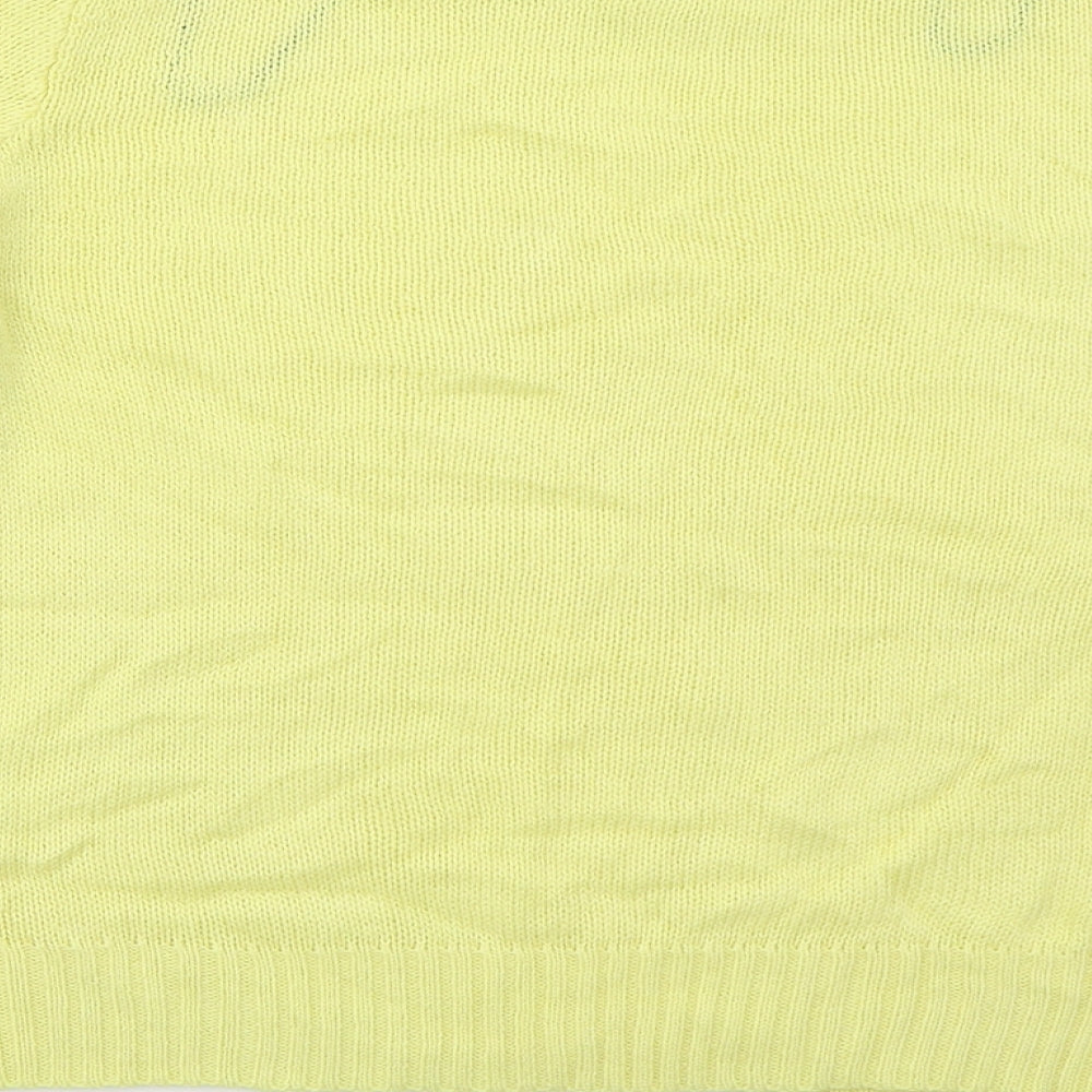 H&M Womens Yellow Crew Neck Acrylic Pullover Jumper Size M