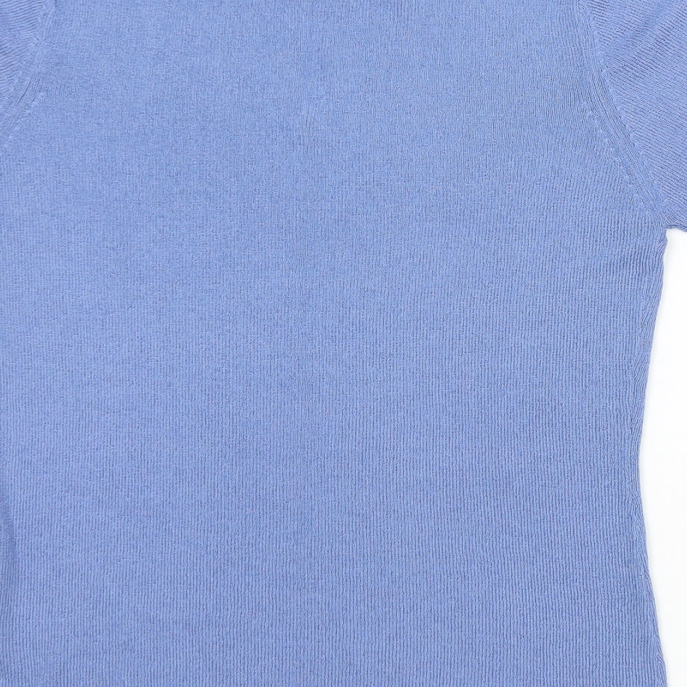 Essentials Womens Blue Round Neck Acrylic Vest Jumper Size 14 - 14-16