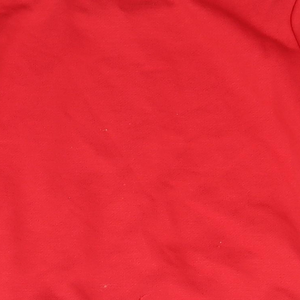 Preworn Girls Red Crew Neck Polyester Pullover Jumper Size 2 Years Pullover
