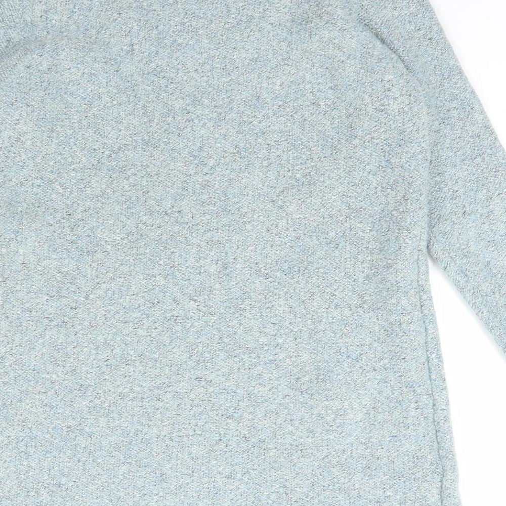 M&Co Womens Blue Collared Polyester Pullover Jumper Size 12