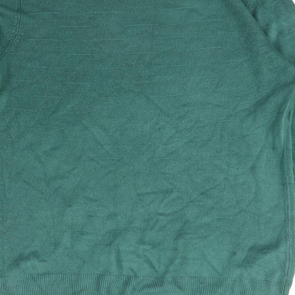 Vida Vi Womens Green Boat Neck Acrylic Pullover Jumper Size M