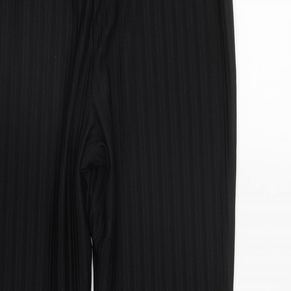 Papaya Womens Black Polyester Trousers Size 14 L27 in Regular