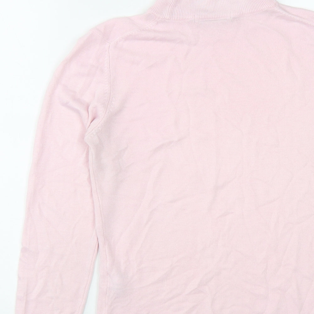 Marks & Spencer Womens Pink Round Neck Acrylic Pullover Jumper Size 10