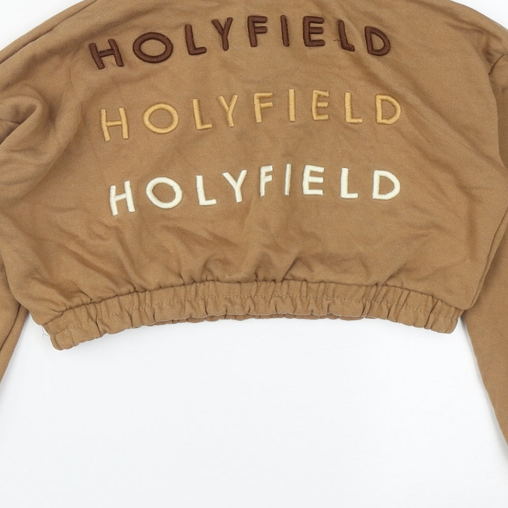 Holyfield Girls Brown Cotton Pullover Sweatshirt Size S Zip