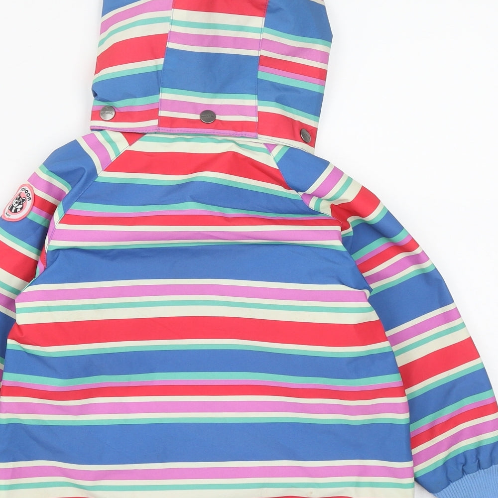 Racoon Girls Multicoloured Striped Rain Coat Coat Size 3 Years Zip