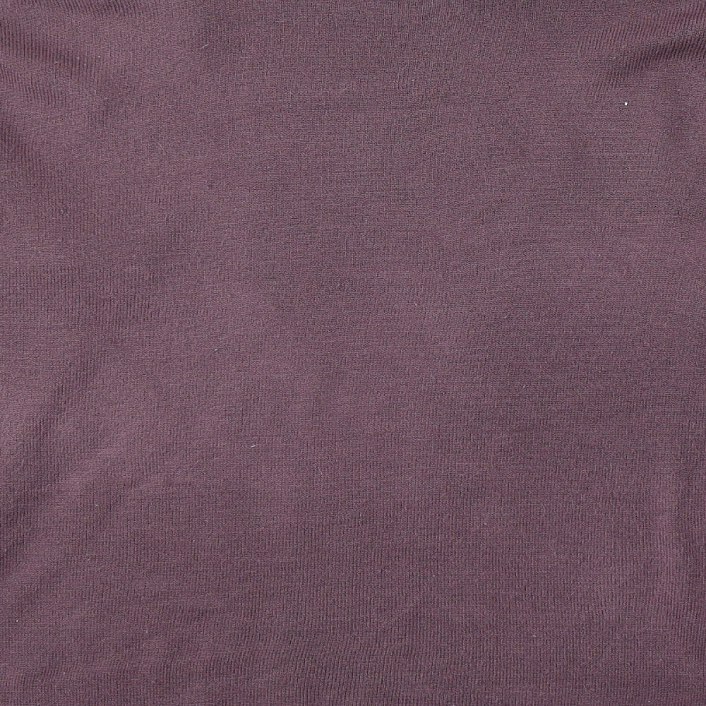 Henoi Womens Purple Round Neck Acrylic Pullover Jumper Size L