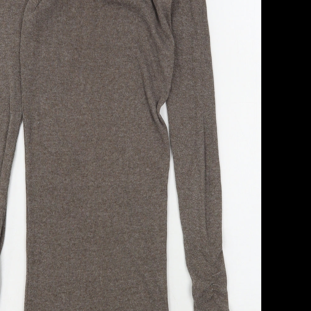New Look Womens Brown Round Neck Polyester Pullover Jumper Size 8
