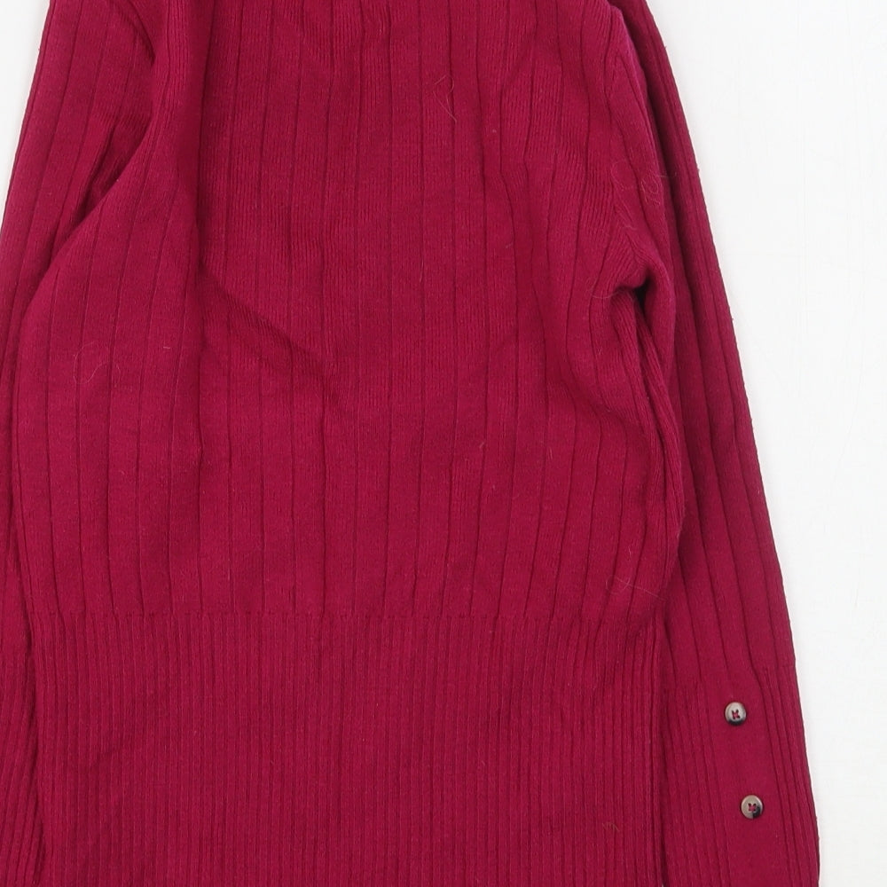 Marks & Spencer Womens Purple High Neck Viscose Pullover Jumper Size 8