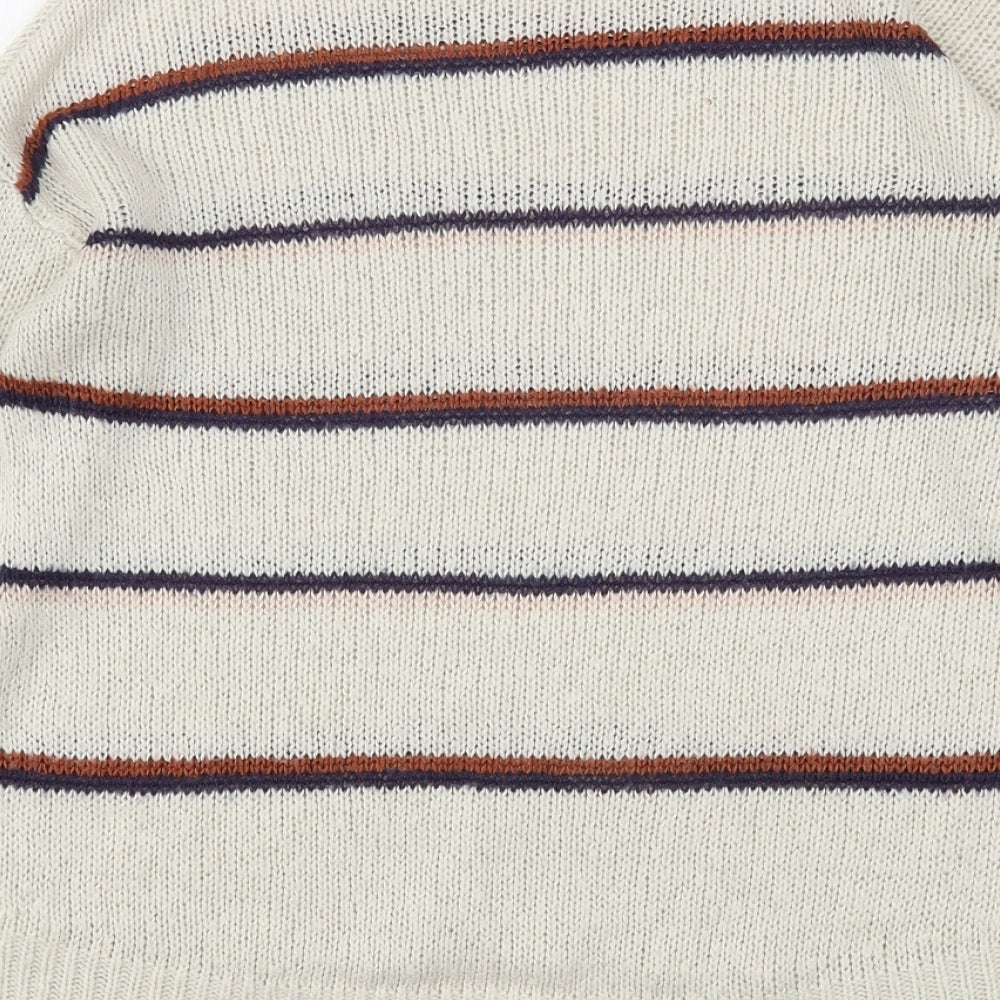 New Look Womens Multicoloured Round Neck Striped Acrylic Pullover Jumper Size S
