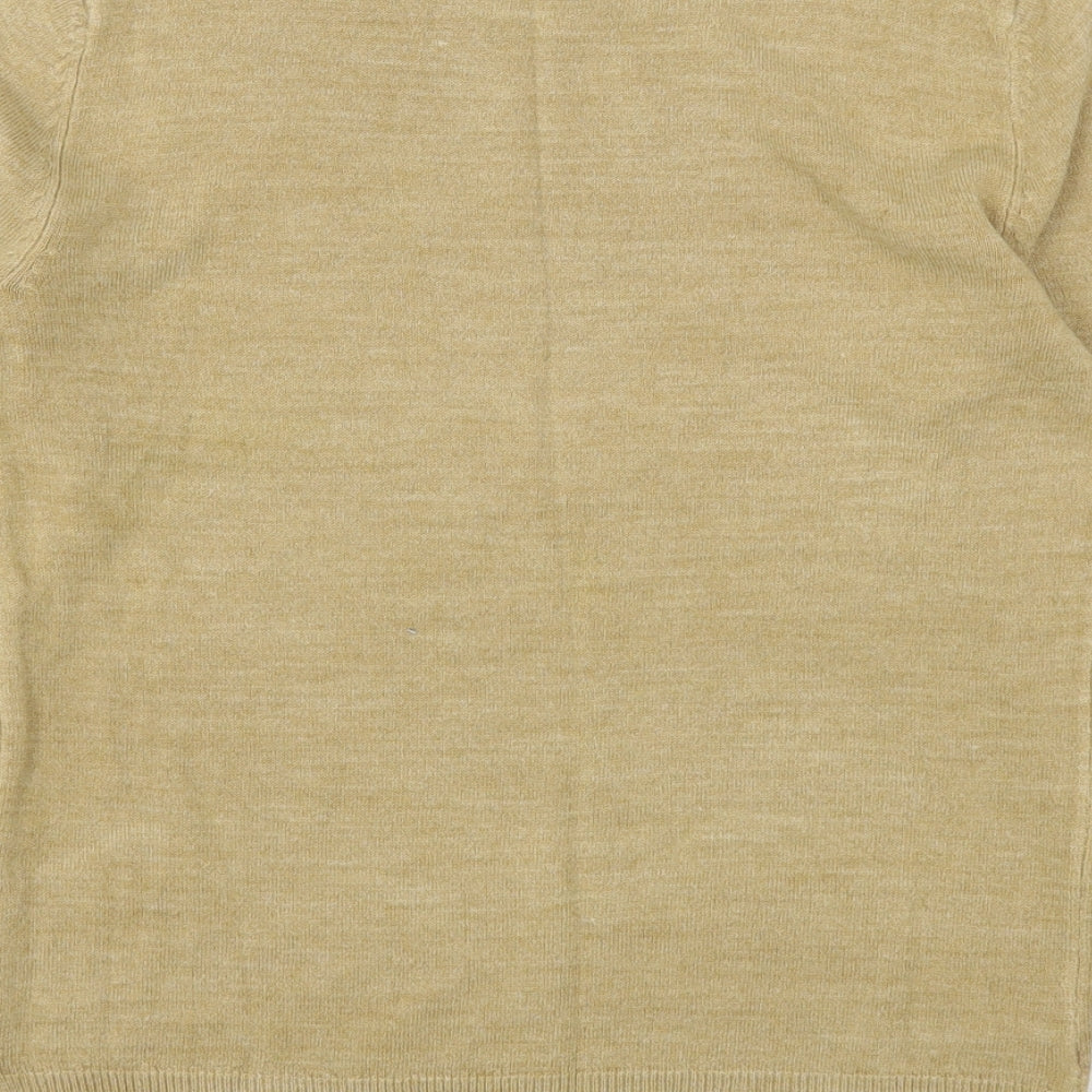 Marks & Spencer Womens Beige Round Neck Acrylic Pullover Jumper Size 6