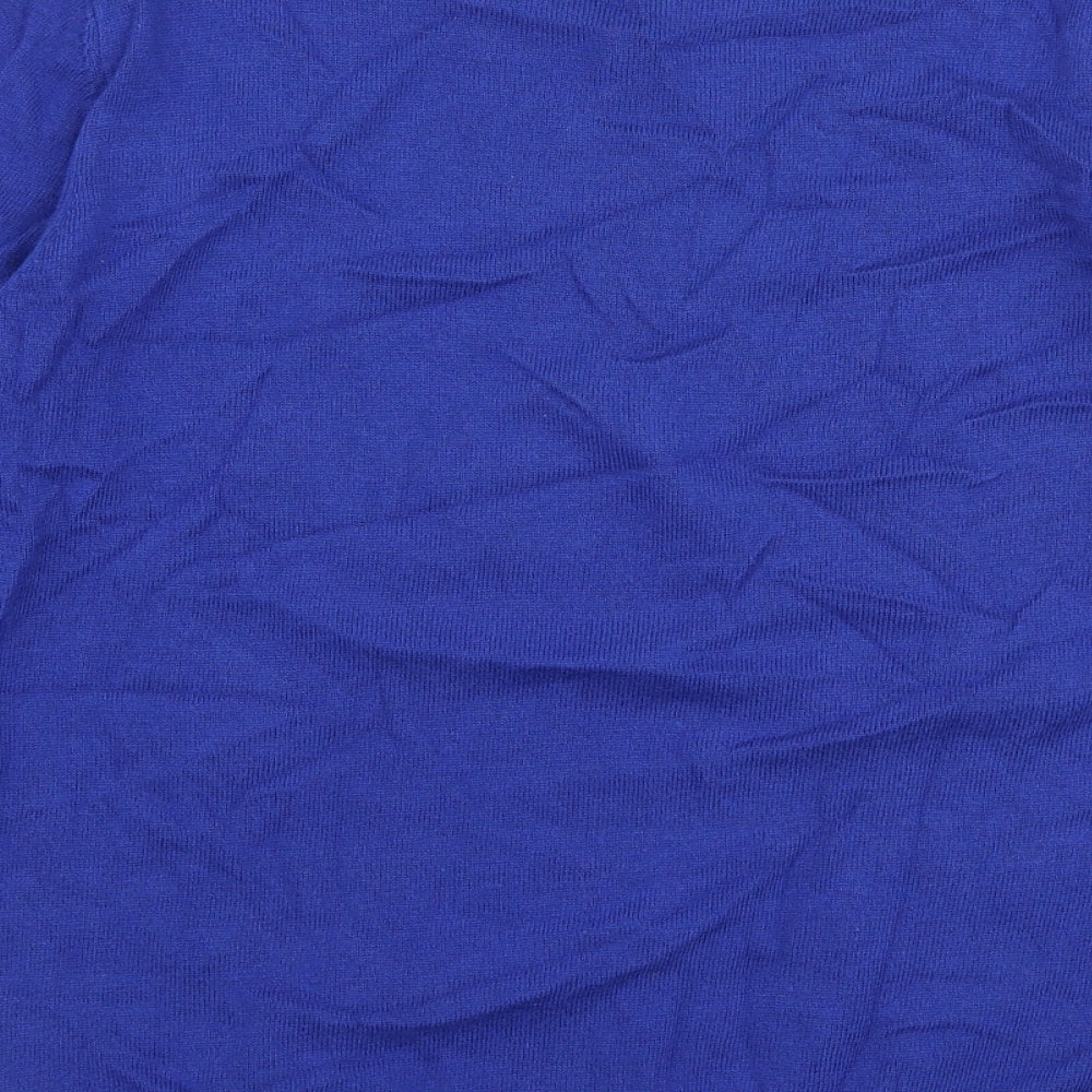 Damart Womens Blue Round Neck Viscose Pullover Jumper Size 10