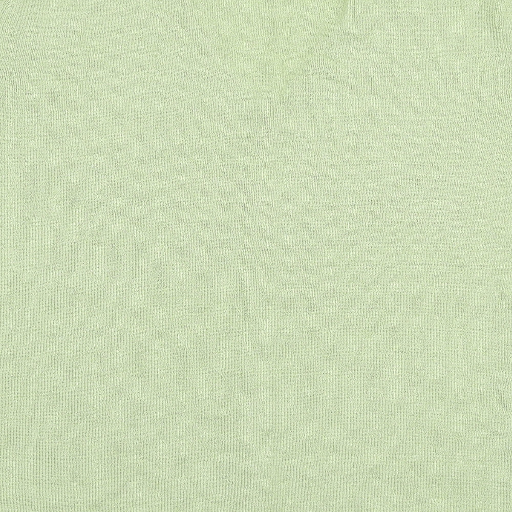 OPUS Womens Green V-Neck Acrylic Pullover Jumper Size S