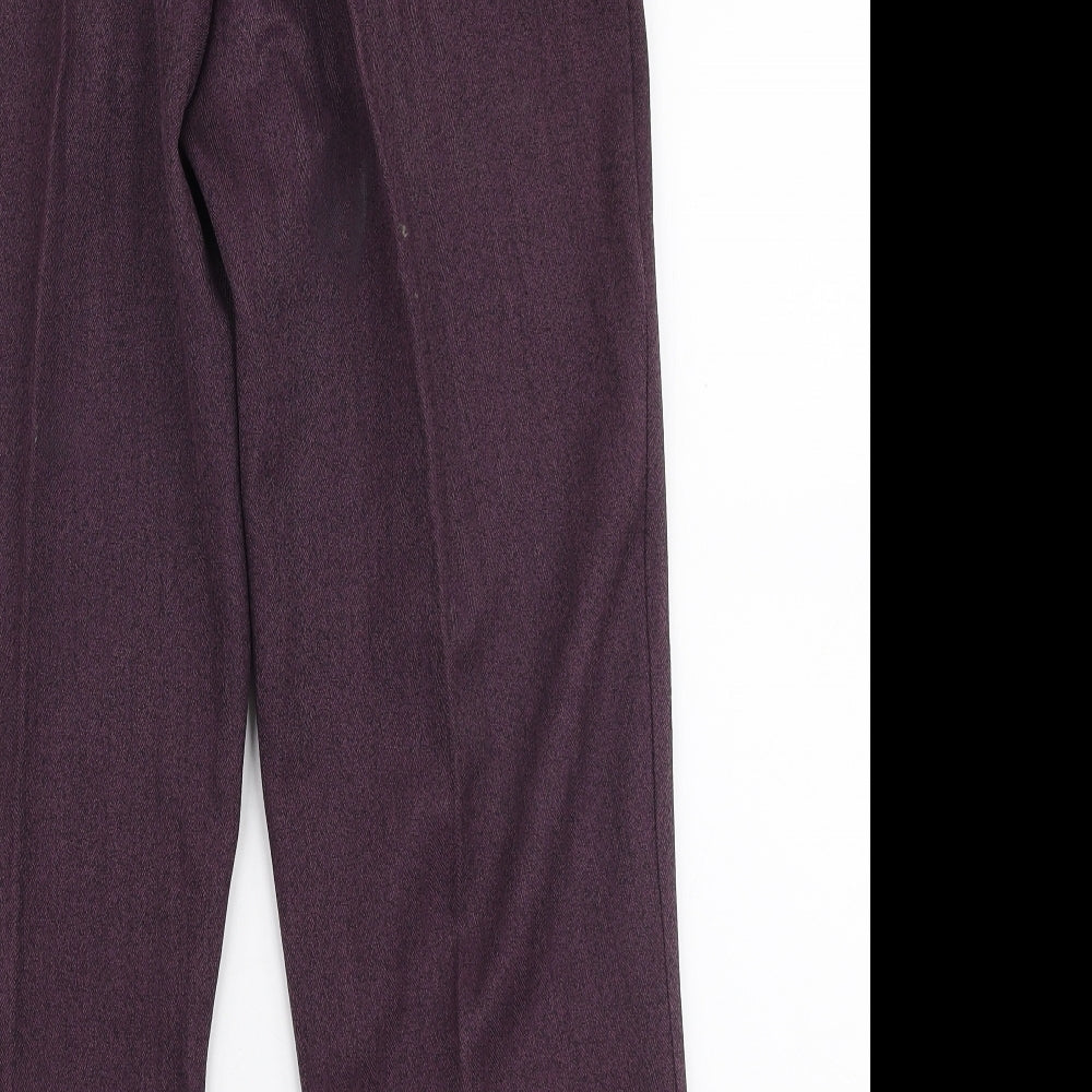 Autonomy Womens Purple Polyester Trousers Size 14 L25 in Regular