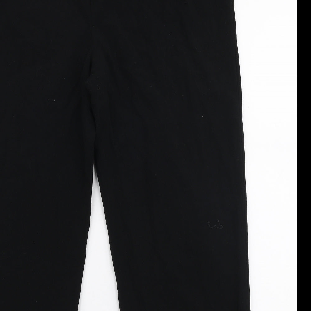 Isle Womens Black Polyester Trousers Size 16 L24 in Regular