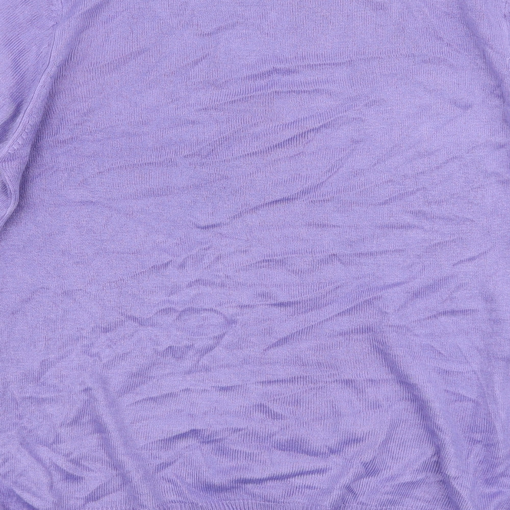 Marks and Spencer Womens Purple Round Neck Acrylic Pullover Jumper Size 10