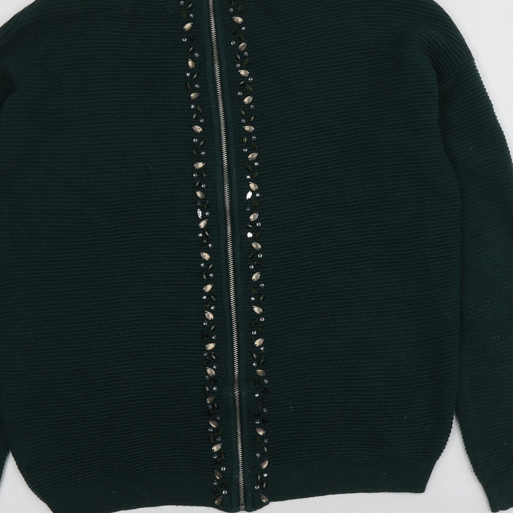 NEXT Womens Green Round Neck Acrylic Pullover Jumper Size 10