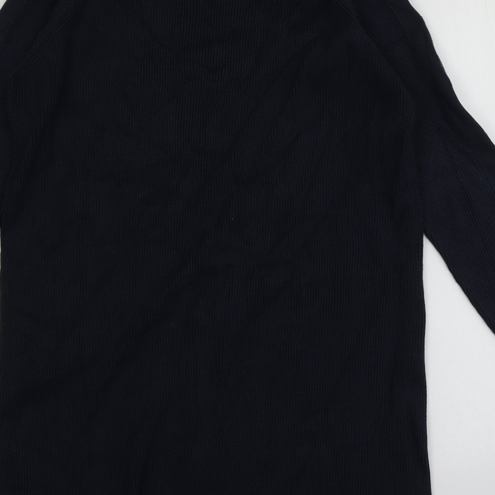 Only Womens Blue Square Neck Viscose Pullover Jumper Size M