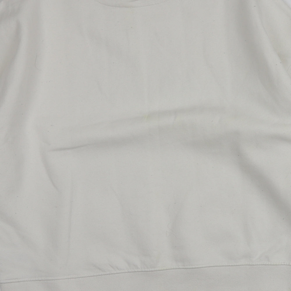 F&F Womens White Cotton Pullover Hoodie Size 8