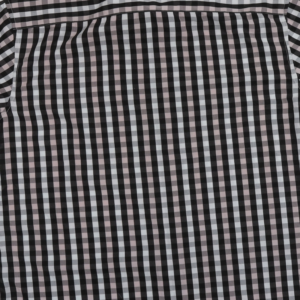 Dunnes Stores Mens Multicoloured Check Polyester Button-Up Size L Collared