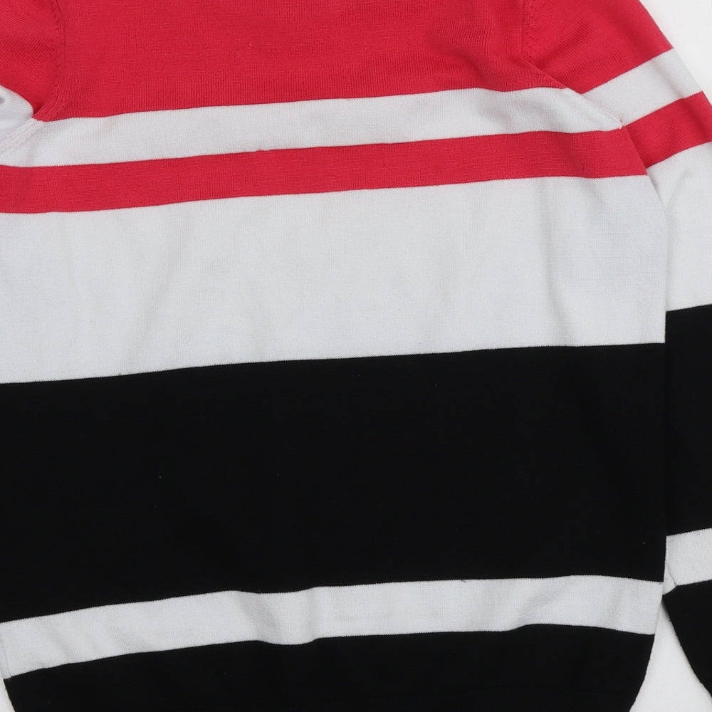 Dunnes Stores Womens Multicoloured Round Neck Striped Polyester Pullover Jumper Size S
